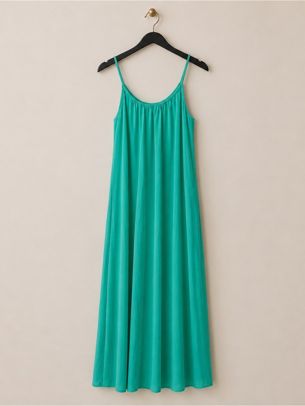 VTG Blanche by Ralph Montenero Green Maxi Slip Dress Open Back 1970s 1980s